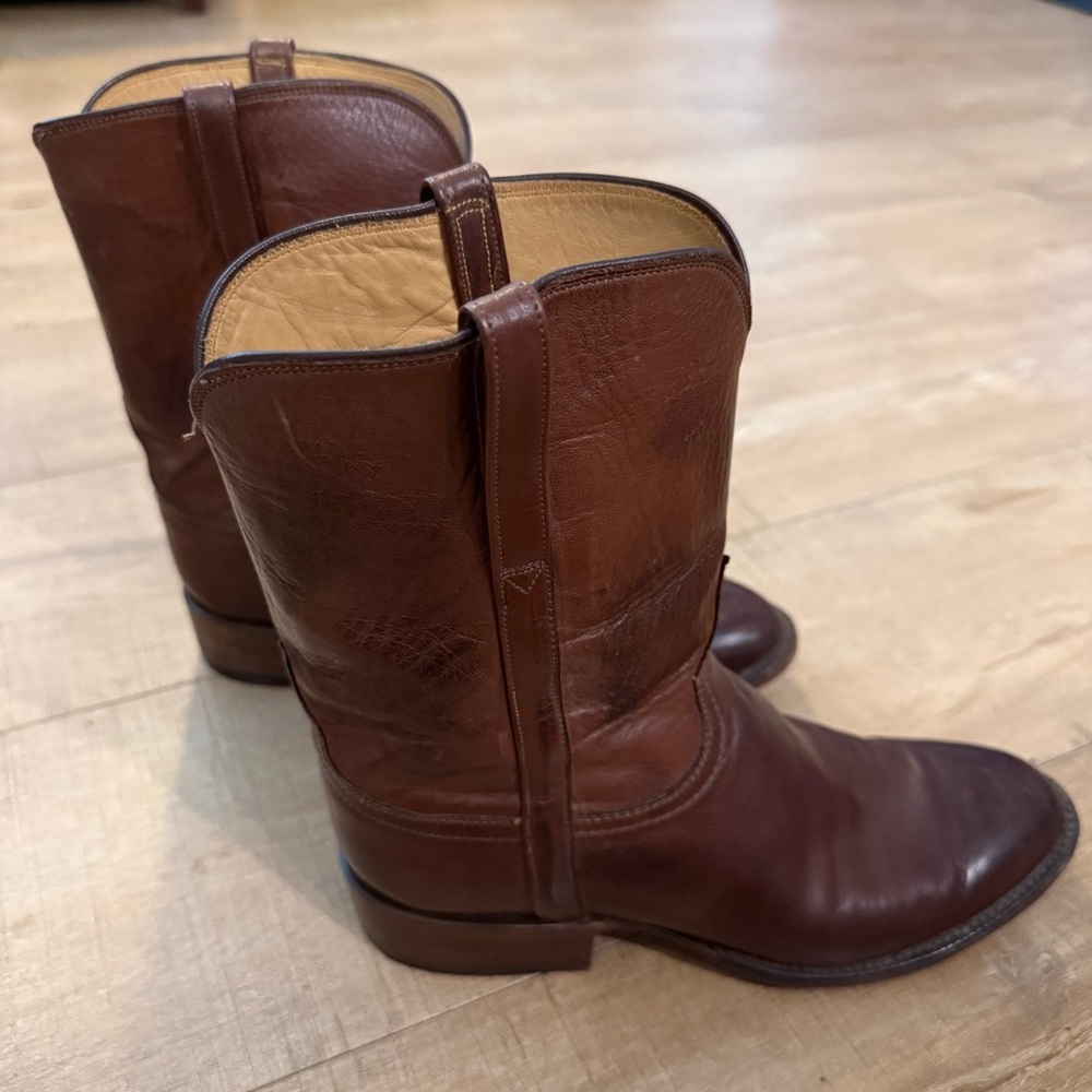 Lucchese Brown Women's Roper Boots - Picture 2 of 12